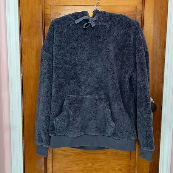 Muted Blue Fuzzy Blue Hoodie Sweatshirt Medium - Picture 1 of 5